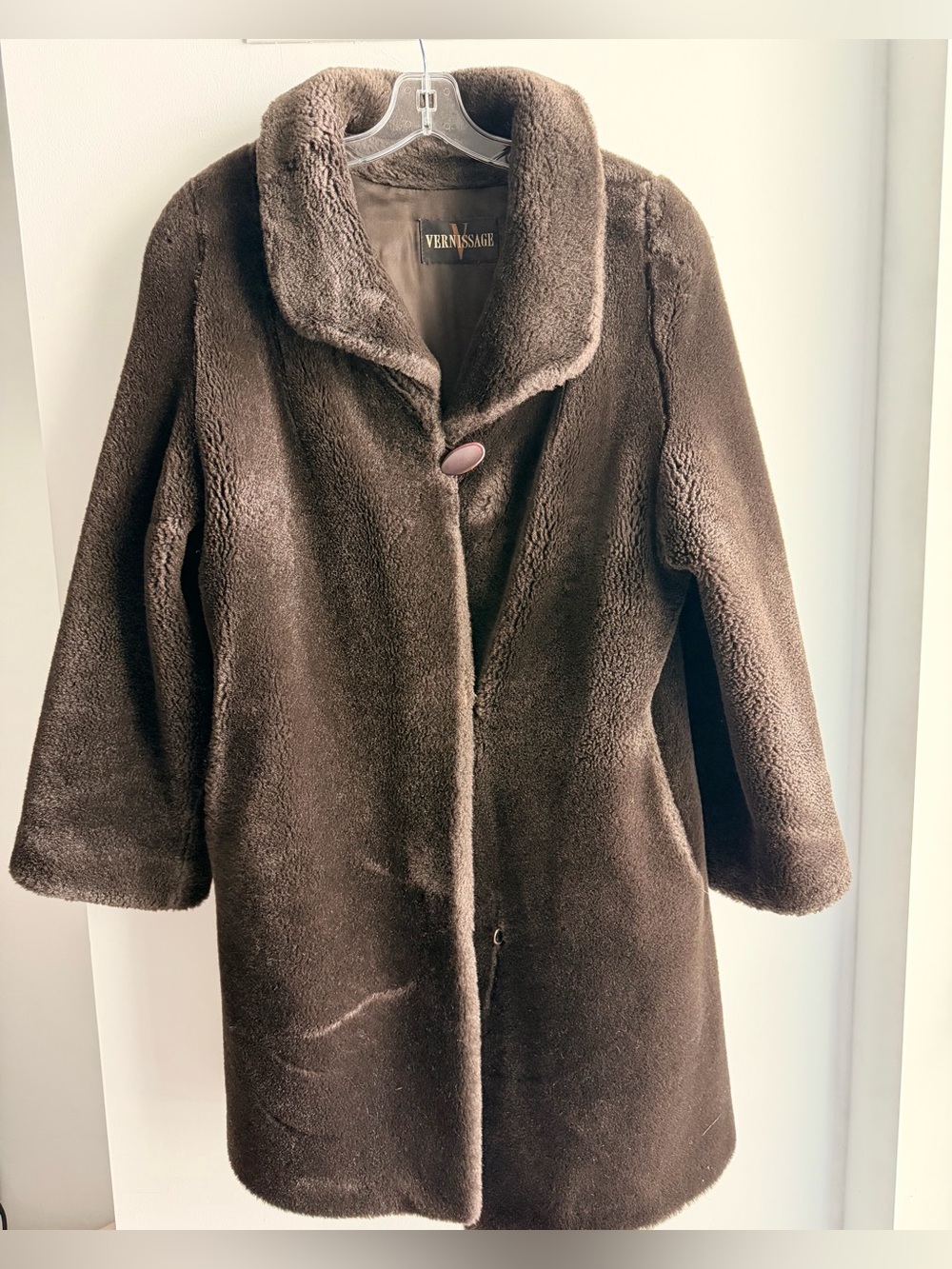 Women's Chocolate Teddy Coat - Plush Faux Fur Jacket
